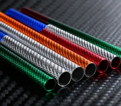 Colored carbon fiber tube